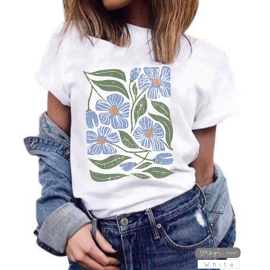 Flowers in Blue ~ Flower Tee Shirt  Botanical Tee  boho Tee  wildflower shirt  plant shirt  botanical shirt  retro floral T-shirt  gardener