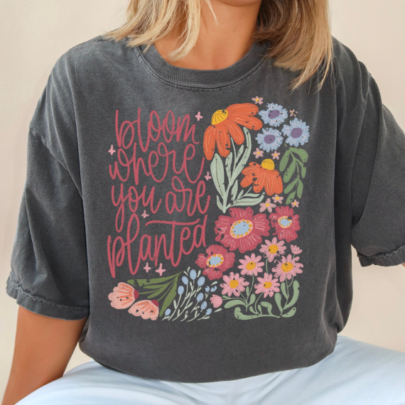 Bloom where you are planted png  floral cowboy boot png  retro flower png  retro western png  boho western png  floral png  boho floral png