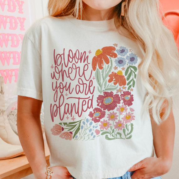 Bloom where you are planted png  floral cowboy boot png  retro flower png  retro western png  boho western png  floral png  boho floral png